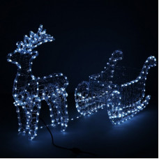 Instalatie lumini pentru Craciun, ren cu sanie, Sersimo, 312 LED-uri, 150cm, alb Instalatie lumini pentru Craciun, ren cu sanie, Sersimo, 312 LED-uri, 150cm, alb