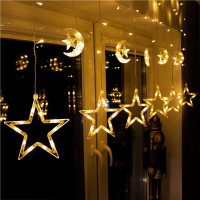 (DL) Instalatie lumina tip perdea cu 138 LED-uri, 2m, pentru interior/exterior, stelute iluminare alb cald