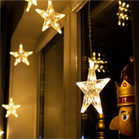 (DL) Ghirlanda luminoasa tip perdea cu stelute 72 LED-uri, 2m, pentru interior/exterior, iluminare alb