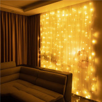 Ghirlanda luminoasa tip perdea 200 LED-uri, 2x2m, pentru interior, alimentare USB, alb cald (galben) Ghirlanda luminoasa tip perdea 200 LED-uri, 2x2m, pentru interior, alimentare USB, alb cald (galben)