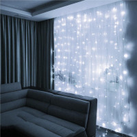 Ghirlanda luminoasa tip perdea 300 LED-uri, 3x3m, pentru interior, alimentare USB, alb rece