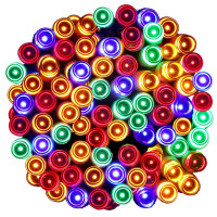 Instalatie lumini de exterior pentru gradina, 10 metri, 100 LED-uri, cu baterii, multicolor