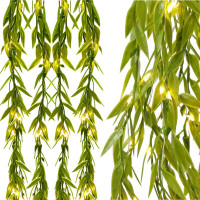 Ghirlanda luminoasa tip perdea de frunze artificiale, 285x105cm, 200 LED-uri, alb cald Ghirlanda luminoasa tip perdea de frunze artificiale, 285x105cm, 200 LED-uri, alb cald