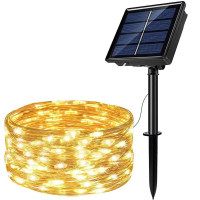 Ghirlanda luminoasa cu incarcare solara, 200 LED-uri, 22 metri, 8 functii, alb cald Ghirlanda luminoasa cu incarcare solara, 200 LED-uri, 22 metri, 8 functii, alb cald