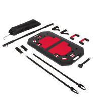 Set de antrenament Crossfit portabil, tip valiza, capacitate maxima 230kg, negru si rosu Set de antrenament Crossfit portabil, tip valiza, capacitate maxima 230kg, negru si rosu