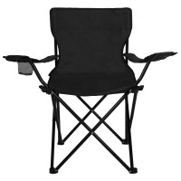 Scaun pliabil camping sau pescuit Sersimo, cu suport pahar, negru Scaun pliabil camping sau pescuit Sersimo, cu suport pahar, negru