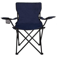 Scaun pliabil camping sau pescuit Sersimo, cu suport pahar, albastru inchis Scaun pliabil camping sau pescuit Sersimo, cu suport pahar, albastru inchis