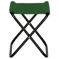Scaun pliabil pentru camping sau pescuit, cadru metalic, maxim 100 kg, 26x26x34 cm, verde
