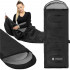 Sac de dormit tip mumie, cu geanta de transport, 210x73cm, 8-20grade, culoare negru [7]