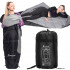 Sac de dormit tip mumie, cu geanta de transport, 210x80cm, 0-10grade, culoare negru gri [18]