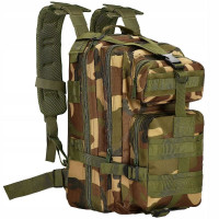Rucsac militar pentru drumetie, impermeabil, ultra usor, 4 compartimente, culoare camo
