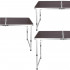 Set masa camping pliabila blat MDF cu 4 scaune, 120x60x60/70cm, Maro Negru [4]