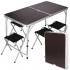Set masa camping pliabila blat MDF cu 4 scaune, 120x60x60/70cm, Maro Negru [23]
