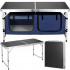 Masa camping pliabila cu spatiu depzoitare si cadru din aluminiu, blat MDF, 120x47x62/71cm, gri [23]
