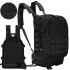 Rucsac militar pentru drumetie, impermeabil, compartimentat, 35L, negru [11]