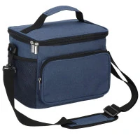 Geanta termoizolanta pentru plaja sau picnic, 11 L, pliabila, 27x19x20,5 cm, albastru