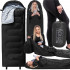 Sac de dormit tip mumie, cu geanta de transport, 220x80cm, 0-15grade, negru [2]