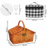 Cos de picnic echipat pentru 4 persoane Deluxe, din rachita, cu vesela si tacamuri, izolat termic, maro [18]