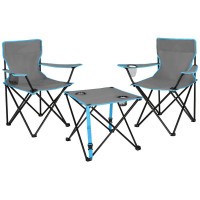 Set masa pliabila cu 2 scaune, structura metalica, husa transport, 47x47x45 cm, gri Set masa pliabila cu 2 scaune, structura metalica, husa transport, 47x47x45 cm, gri