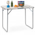 Masa pliabila pentru camping, cu maner transport, blat MDF si cadru aluminiu, 90x60x70 cm, gri [14]