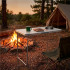 Masa pliabila pentru camping, cu maner transport, blat MDF si cadru aluminiu, 90x60x70 cm, gri [16]