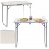Masa pliabila pentru camping, cu maner transport, blat MDF si cadru aluminiu, 90x60x70 cm, gri [5]