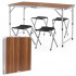 Set masa pliabila de camping cu 4 scaune, inaltime reglabila, aluminiu si MDF, 120x60x71 cm, maro si argintiu [2]