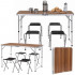 Set masa pliabila de camping cu 4 scaune, inaltime reglabila, aluminiu si MDF, 120x60x71 cm, maro si argintiu [3]