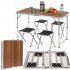 Set masa pliabila de camping cu 4 scaune, inaltime reglabila, aluminiu si MDF, 120x60x71 cm, maro si argintiu [4]