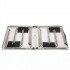 Set masa pliabila de camping cu 4 scaune, inaltime reglabila, aluminiu si MDF, 120x60x71 cm, maro si argintiu [30]