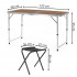 Set masa pliabila de camping cu 4 scaune, inaltime reglabila, aluminiu si MDF, 120x60x71 cm, maro si argintiu [31]