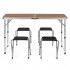 Set masa pliabila de camping cu 4 scaune, inaltime reglabila, aluminiu si MDF, 120x60x71 cm, maro si argintiu [32]