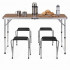 Set masa pliabila de camping cu 4 scaune, inaltime reglabila, aluminiu si MDF, 120x60x71 cm, maro si argintiu [8]