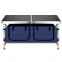 Masa pliabila pentru camping cu organizator suspendat, inaltime reglabila, aluminiu si MDF, 120x47x71 cm, negru si argintiu [14]