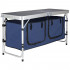 Masa pliabila pentru camping cu organizator suspendat, inaltime reglabila, aluminiu si MDF, 120x47x71 cm, negru si argintiu [27]