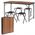 Set masa pliabila de camping cu 4 scaune, inaltime reglabila, aluminiu si MDF, 120x60x71 cm, maro si negru [2]