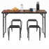Set masa pliabila de camping cu 4 scaune, inaltime reglabila, aluminiu si MDF, 120x60x71 cm, maro si negru [10]