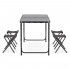 Set masa pliabila de camping cu 4 scaune, inaltime reglabila, aluminiu si MDF, 120x60x71 cm, negru [26]