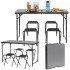 Set masa pliabila de camping cu 4 scaune, inaltime reglabila, aluminiu si MDF, 120x60x71 cm, negru [5]