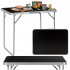 Masa pliabila camping cu maner transport, blat MDF si cadru aluminiu, 80x60x70 cm, argintiu si negru [3]