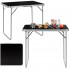 Masa pliabila camping cu maner transport, blat MDF si cadru aluminiu, 80x60x70 cm, argintiu si negru [5]