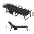 Sezlong pliabil gradina cu saltea confortabila si perna, reglabil 3 pozitii, buzunar lateral, maxim 120 kg, 175x57x71 cm, gri si negru [21]