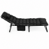 Sezlong pliabil gradina cu saltea confortabila si perna, reglabil 3 pozitii, buzunar lateral, maxim 120 kg, 175x57x71 cm, gri si negru [7]