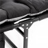 Sezlong pliabil gradina cu saltea confortabila si perna, reglabil 3 pozitii, buzunar lateral, maxim 120 kg, 175x57x71 cm, gri si negru [11]