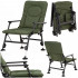 Scaun pliabil premium pentru pescuit sau camping, reglabil in 5 pozitii, picioare reglabile pe inaltime, 71x57x90 cm, 140 kg, verde inchis [18]