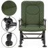 Scaun pliabil premium pentru pescuit sau camping, reglabil in 5 pozitii, picioare reglabile pe inaltime, 71x57x90 cm, 140 kg, verde inchis [20]