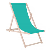 Sezlong pliabil din lemn de fag, autoasamblare, 120kg, turcoaz