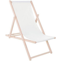 Sezlong pliabil din lemn de fag, autoasamblare, 120kg, alb Sezlong pliabil din lemn de fag, autoasamblare, 120kg, alb