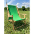 (DL) Sezlong cu suport pahar pliabil din lemn de fag impregnat SERSIMO, 120kg, verde [7]