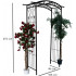 Pergola gradina metalica, suport plante cataratoare, 105x46x215 cm, negru [6]